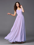 A-Line/Princess Straps Sash/Ribbon/Belt Sleeveless Long Chiffon Bridesmaid Dresses TPP0005143