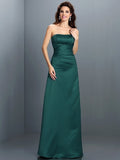 A-Line/Princess Strapless Sleeveless Long Satin Bridesmaid Dresses TPP0005704