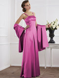 A-Line/Princess Spaghetti Straps Sleeveless Beading Long Elastic Woven Satin Mother of the Bride Dresses TPP0005304