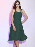 A-Line/Princess Straps Sleeveless Pleats Applique Short Chiffon Bridesmaid Dresses TPP0005629