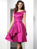 A-Line/Princess Scoop Sleeveless Short Taffeta Bridesmaid Dresses TPP0005546