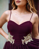 Maroon Mini Spaghetti Straps Sweetheart Lace Applique Above Knee Short Hoco Dresses