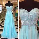 Chiffon Sweetheart Beading Prom Dresses