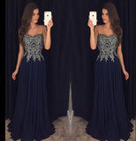 Appliques Prom Dresses Floor-Length Evening Dresses Real Made Charming Evening Dresses