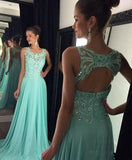 Prom Dresses Hot Simple Teens Fashion Beading Evening Dress Chiffon Prom Gowns