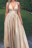 Sexy V neck Prom Dresses Sexy Champagne Graduation Dress Open Back Party Dresses