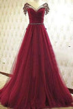 Pd61139 Charming Prom Dress Tulle Prom Dress Beading Prom Dress A-Line Evening