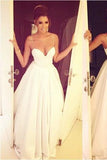 Simple Spaghetti Straps Satin White Long Ruffled Long Graduation Dresses Wedding Dress