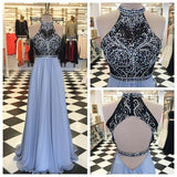 New Arrival Prom Dress Backless Prom Dresses Sexy Halter Prom Dress Long Evening Dress