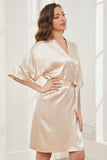 Ready Satin Champagne Robe for Bride