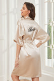 Ready Satin Champagne Robe for Bride