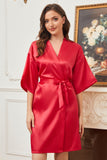 Ready Satin Red Robe for Bride