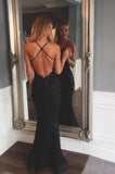 Black Prom Dresses Mermaid Prom Dress Lace Prom Dress Backless Evening Gowns