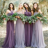 Convertiable Mismatched Tulle Long Elegant Cheap Charming Bridesmaid Dresses