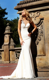 Graceful Mermaid One Shoulder Sweetheart Sleeveless Sexy Long White Satin Prom Dresses