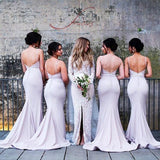 Spaghetti Straps Sweetheart Backless Sleeveless Mermaid Popular Bridesmaid Dresses