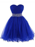 Modern Sweetheart Knee Length Royal Blue Homecoming Dress