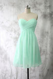 Mint Chiffon Homecoming Dresses Short Bridesmaid